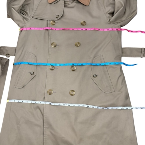 Vintage Burberry Trench Coat Camel Detachable Wool Lining & Collar Women’s L/XL - Picture 13 of 16